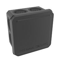 Коробка ответвительная с 8+2 кабельными вводами д.20/20мм, IP55, 70х70х40мм, черный | код 53770B | DKC