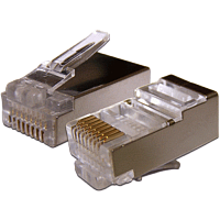Коннектор RJ45 STP 8P8C, универсальный, со вставкой, cat.6, 100 шт. | код TWT-PL45/S-8P8C-6V | TWT