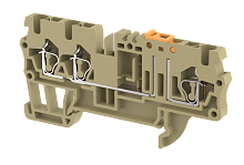 Клемма проходная пружинная 2,5 мм2 с размыкателем, на 3 подключения, хаки SQK2.5-1x2-KHAKHI | код 2102140006 | Elmex