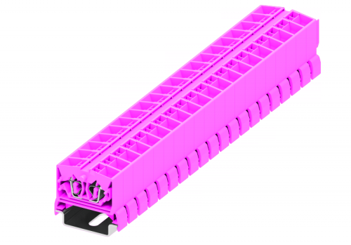254389 Клемма TB 2-2 проходная на DIN-рейку SP35, фронт.подключение, сеч. 2.5мм2, розов., шт | код 254389 | SUPU