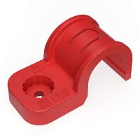 Крепеж-скоба пластиковая односторонняя для прямого монтажа атмосферостойкая красная в п/э d20 мм (50шт/600шт уп/кор) Промрукав | код PR13.2057 | ПРОМРУКАВ