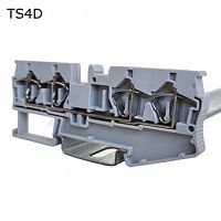 Клемма пружинная проходная 4 контакта 4 мм2, синяя | код TS4DN | ПРОВЕНТО